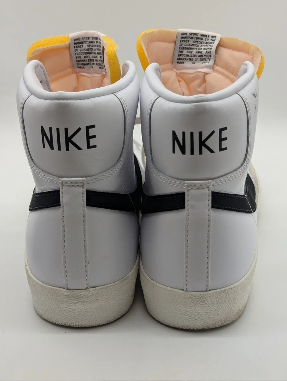 Nike Blazer Mid 77 Vintage Leather Mens Size 12 White Black Sneakers BQ6806-100